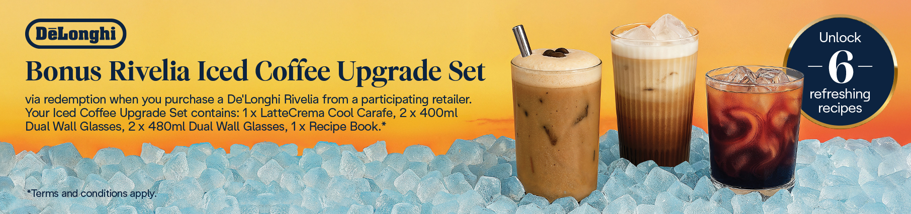 Bonus Iced Coffee Set With Selected Delonghi Rivelia Coffee Machines